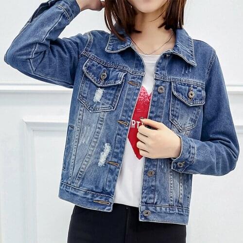 Denim Jacket Autumn New Short Slim Coat Womens Jacket Versatile Worn Large Top Fashion Upper Outer Garment