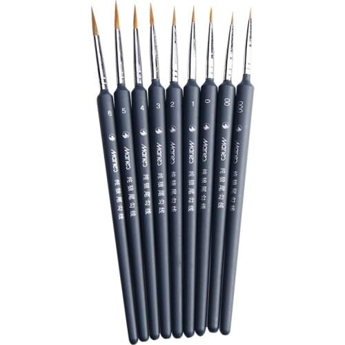 9 pcs art miniature paint brush set, single acrylic paint hook line pen student use watercolor pen