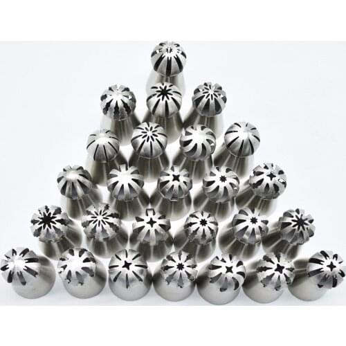 26PCS Stainless Steel Torch Nozzle Set Cake Decorating Icing Piping Tips Set DIY Baking & Pastry Tools