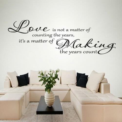 Love Counting The Years Wall Sticker Quote Vinyl Art Design Home Decor Bedroom Living Room Decals Text Character Wallpaper 4142