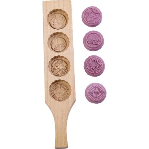 2021 New Mooncake Molds Chinese Traditional Mid-autumn Festival Moon Cakes Moulds 4 Types