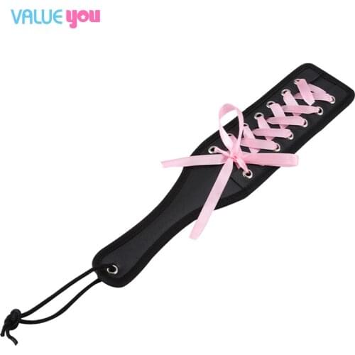 Sexy Pink Faux Leather Heart hole Spanking Paddle Slave Punish Sex Toys for women,Flogger Sex Games for Couples Adult Bdsm toys