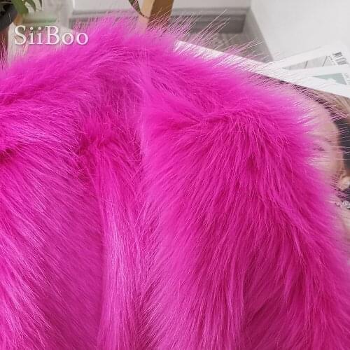 Luxury bright style high density blue fake fox fur fabric for winter coat vest photography props fourur decoration SP5781
