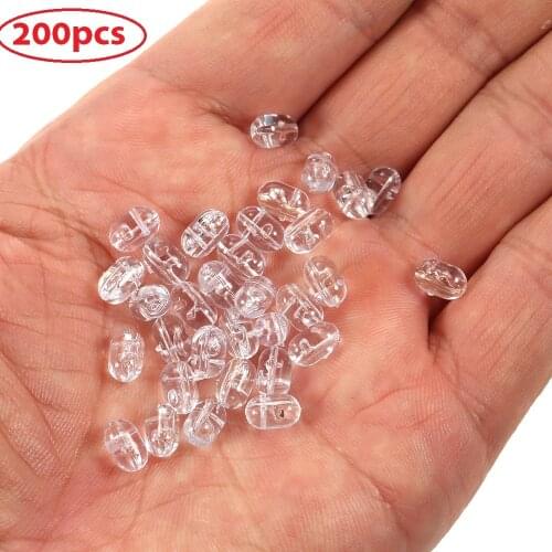 200PCS Fishing Beads Hard Clear Beads Sets Fishing Lures Hard Lures Fish Accessories Pesca Transparent Double Cross Hole Beads