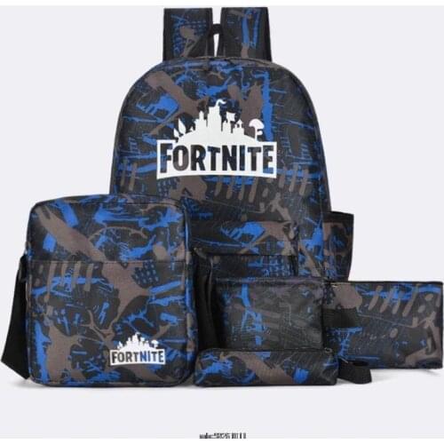 Backpack Boy Fortnite 5pcs/Set Cartoon School Bags for Teenagers Travel Outdoors Waterproof Schoolbag for Children Boy Girl Gift