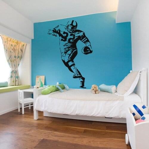 Football Sports Wall Decal Football Game Soccer Player Wall Sticker Ball Boy Kids Room Decoration Accessories Vinyl Mural X280