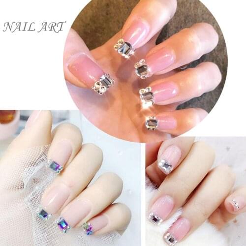 Mixed 100pcs Crystal AB Nail Art Rhinestones Strass Shiny Glass Nail Stones Gems For 3D Nails DIY Manicure Decorations