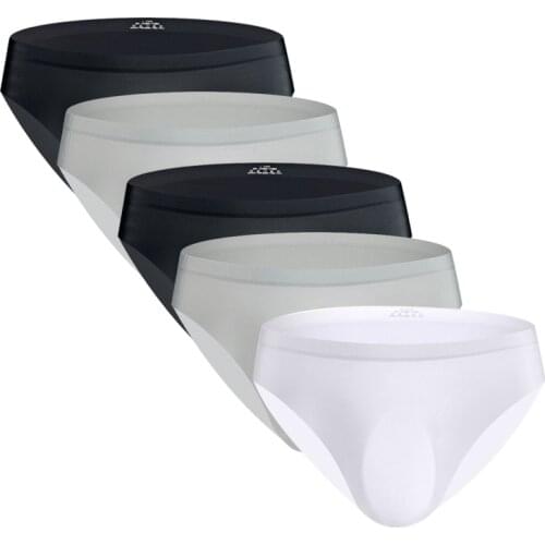 5pcs/lot Seamless Nylon Briefs 3D Punch Ice Silk Men Underwear Ultra-thin Gay Sexy Underwear Pouch Calzoncillos L-3XL