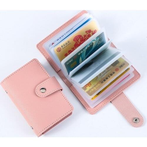 Unisex Fashion PU Leather Bank Card Bag Credit Business Card ID Holders Case 26 Slots Wallet Portable Drivers License Clip