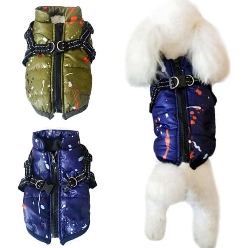 Thickening Warm Dog Jacket Coat Vest Dog Clothes Pet Autumn Winter Waterproof Clothes Sleeveless Vest Snowsuit Pet Clothing