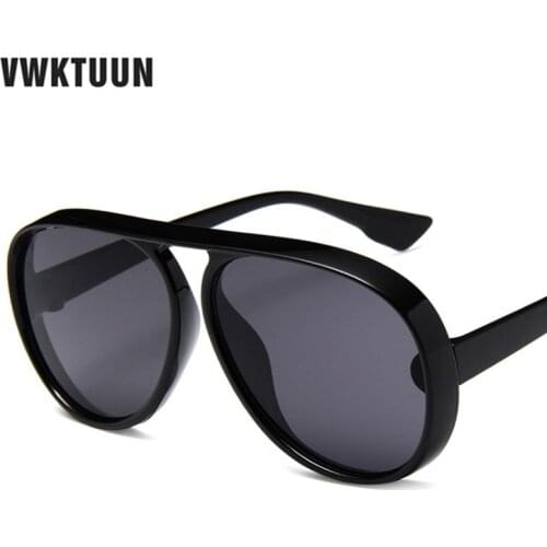VWKTUUN Pilot Sun glasses Women Men 2020 Points Oversized Sunglasses Woman UV400 Driving Driver Goggles Big Mirror Sunglasses
