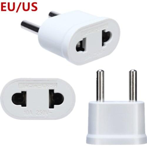 1pcs EU US KR Plug Adapter Japan CN US To EU Euro European Travel Adapter Electric Plug Power Cord Charger Sockets Outlet