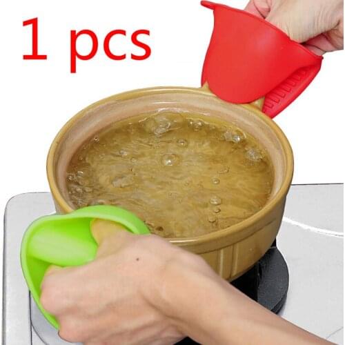 1PC Silicone Microwave Gloves 6 Colors Oven Heat Insulated Finger Gloves Cooking Non-slip Gripper Pot Holder Kitchen Baking Tool