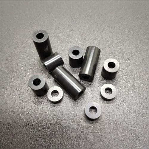 100pcs/lot M3 ABS Rround standoff Washer Black Nylon Non-Threaded Hollow spacers OD(7MM) * ID(3.2mm)*L