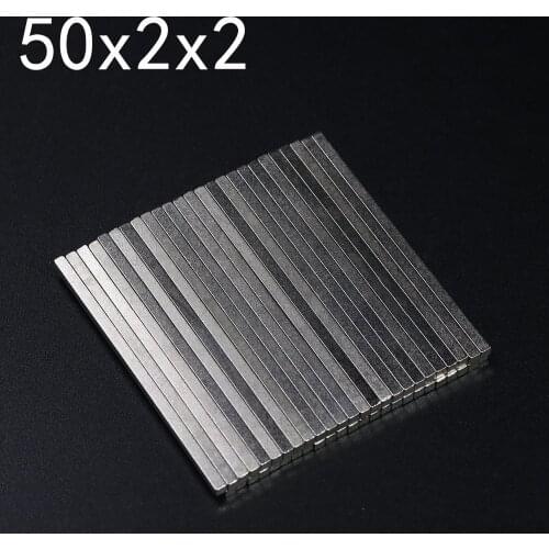 2/5/10/20/50Pcs 50x2x2 Neodymium Magnet 50mm x 2mm x 2mm N35 NdFeB Block Super Powerful Strong Permanent Magnetic imanes