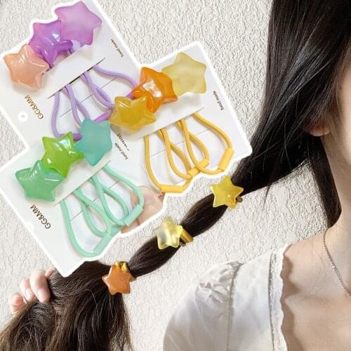 3pcs/lot Lovely Stars Candy Elastic Hair Bands For Women Creative Headband Scrunchy Kids Turban Hair Accessories For Girl