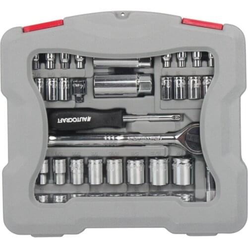 45 pieces of auto repair tool set 1/4&3/8 socket set Metric inch socket wrench set