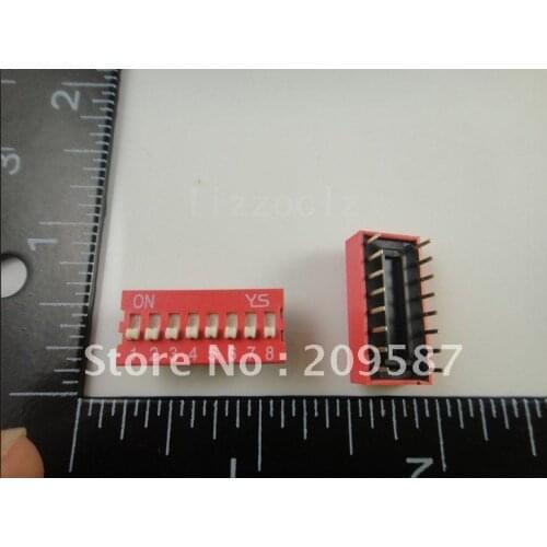 50pcs 8P 8 Position DIP Switch 2.54mm Pitch 2 Row 16 Pin Slide DIP Switch