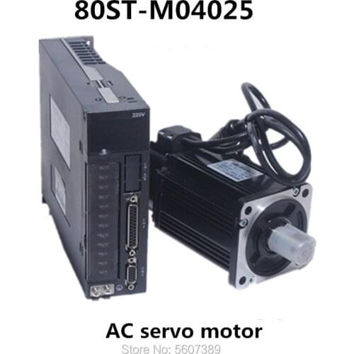 80ST-M04025 220V 1000W AC Servo motor 4N.M 2500RPM 1KW servomotor Single-Phase ac drive permanent magnet Matched Driver
