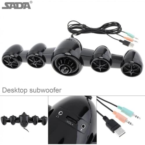SADA Bluetooth AUX Soundbar Speaker Desktop Multi-media Aircraft Type Sound with 3 Speakers Units and Stereo Surround Sound
