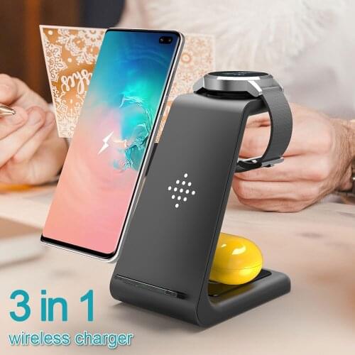 3 in 1 10W Fast Charging Wireless Charger for iPhone 11 pro/XR/Xs Max Samsung for Apple Watch 5 4 3 Airpods pro