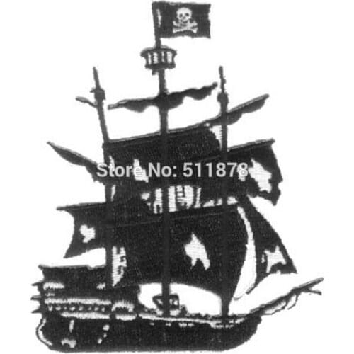 4.5" BIG Pirate of the Caribbean Ghost Ship Movie TV Series Costume Embroidered Emblem sew on iron on patch Baseball Cap Badge