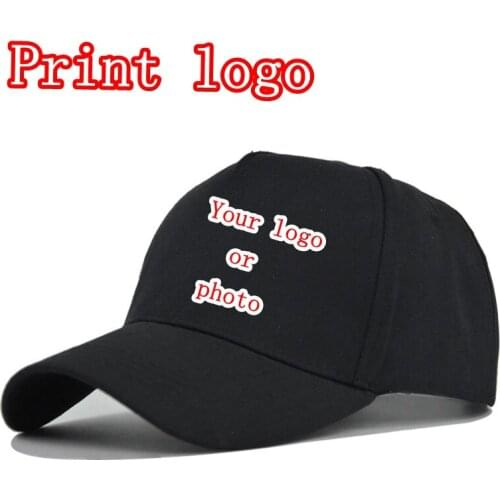 Custom Logo Print Picture Advertising Baseball Cap Unisex Dad Ha Tadjustable Sunhat Solid Color Personalized Logo Men Cap