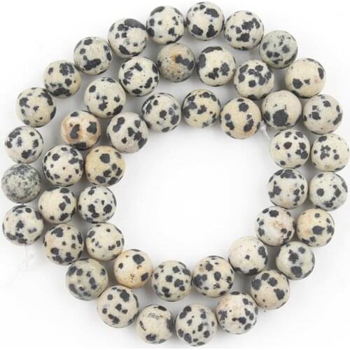 Dull Polished Matte Yellow Spot Dalmation Jaspers Stone Beads Loose Spacer Beads For Jewelry Making DIY Bracelets 4 6 8 10 12mmm