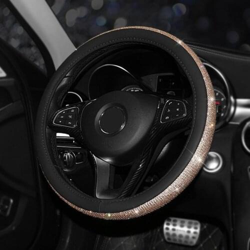 Bling Bling Rhinestones Crystal Car Steering Wheel Cover Steering-wheel covers For Women Universal Car Accessories Decorating
