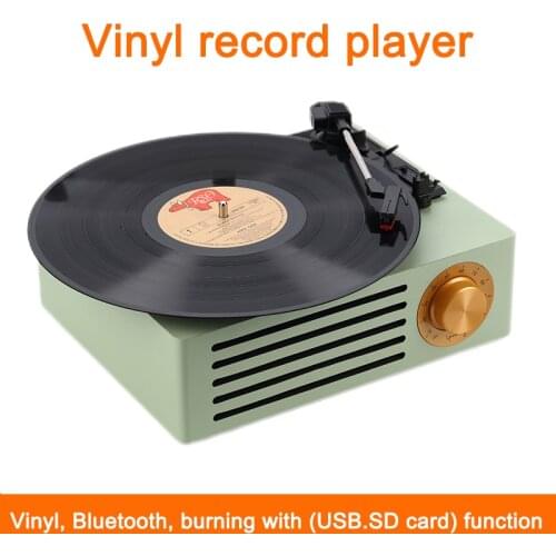 Bluetooth Speaker Record Player Turntable Phonograph Vinyl RCA Audio Output Vinyl Transcription to U Disk SD Card Playback