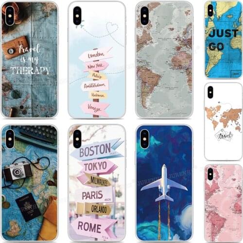 World Map Travel Plane Cover For Doogee N30 X95 X90 Y8C Mix 2 N20 Pro Y9 Plus N10 Y7 Y8 X70 X60 X50 X55 X60L X50L Phone Case