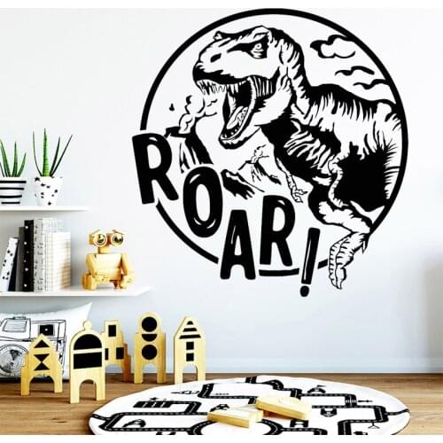Dinosaur T-Rex Wall Sticker Jurassic Park Decal Boys Bedroom Stickers Roar Volcanic Decals Kids Room Wall Decoration