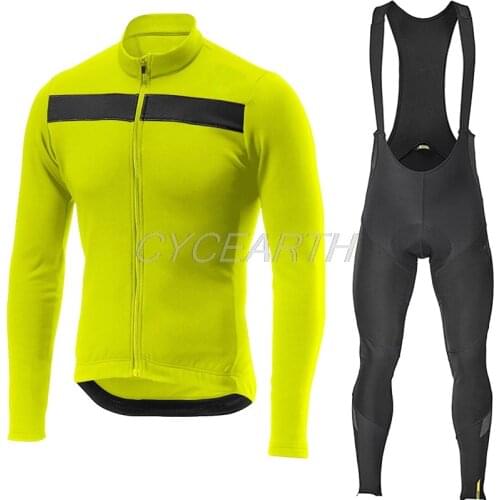 2020 Fluorescence Long Sleeve Cycling Jersey mac Summer Set Racing Bike Cycling Suit MTB Men Bicycle Clothing Ropa Ciclismo