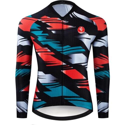 Long Sleeves Geeklion Spring Autumn Bike Top Jersey Racing Fit Breathable Road Bike Clothing MTB Pro Maillot