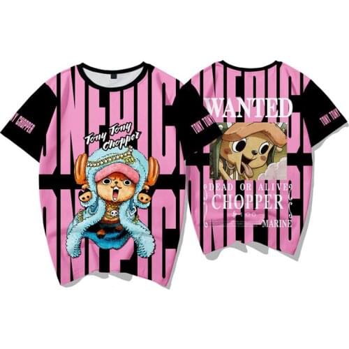 Anime One Piece Tony Chopper 3D t shirt Fashion Streetwear Hip Hop Harajuku 3D Print Mens t shirt Clothes Top