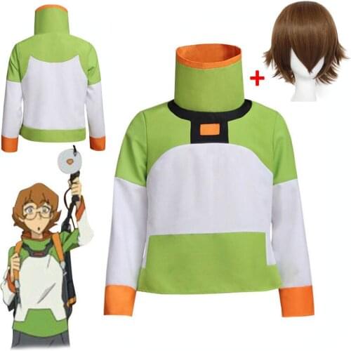 Cosplay diy Anime Voltron: Legend of the Defender Pidge Cosplay T-shirt Costume Top Long Sleeve Jacket for Halloween Costume wig