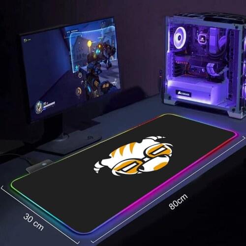 LED Light Desk Mat Computer Mouse pad 90x40cm RGB Backlight Keyboard Cover Keyboard xxl Gaming Anime Rainbow Six Siege Mousepad