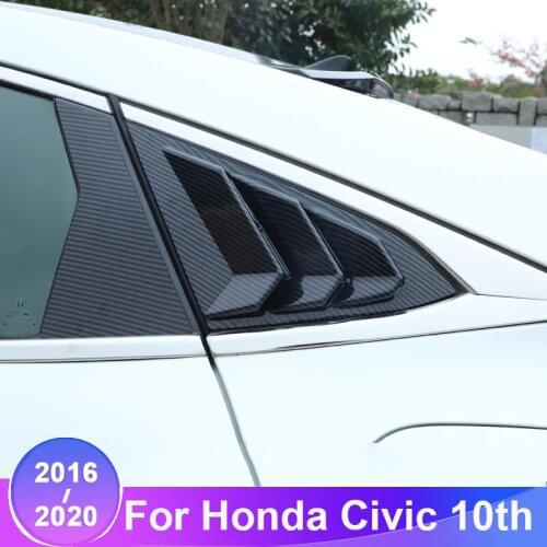 Car Rear Quarter Panel Side Vent Window Louver Cover For Honda Civic 10th 2016 2017 2018 2019 2020 Accessories