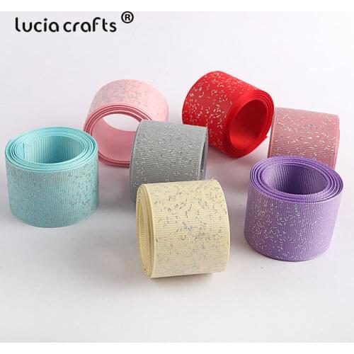 Lucia Crafts 2yard/Lot Printed Grosgrain Ribbons DIY Bow Craft Headwear Handmade Material