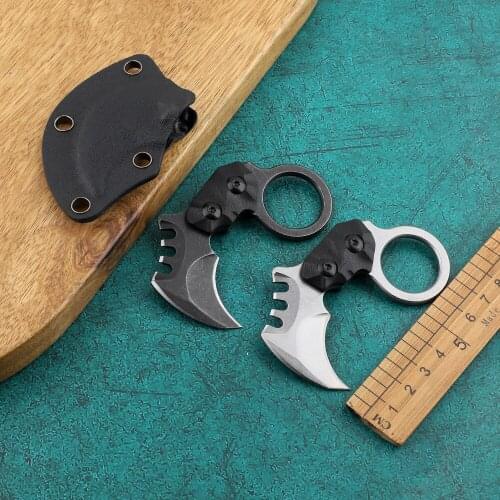 Mini Karambit AUS-8 Fixed Blade Pocket Knife G10 Handle Claw CS GO Tactical Knives Outdoor Camping Survival Hunting EDC Tools