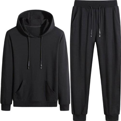 MenS Sportswear Sets New Autumn Clothing Young Male and Student Fashion Tracksuit Hooded Coat + Ankle Pants Plus Size 7XL 8XL