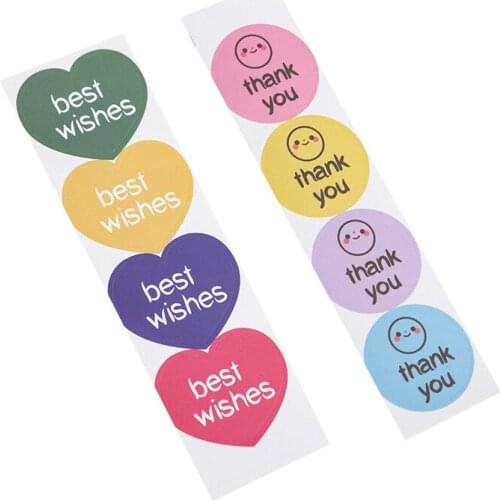 40pcs/pack Cute PVC glue sealing sticker Gift packaging sealing label "Thank you" "Blessing" decorative blessing sticker