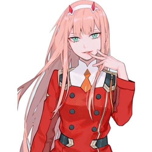 15cm*10cm for Darling In The Franxx 02 Zero Two Waifu Anime Bike Stickers on Car Motorcycle Suitcase Kawaii Car Accessories