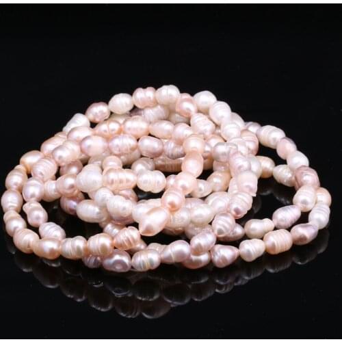 Natural Freshwater Pearl Rice-shaped Beads Bracelet Charms For Women Romantic Love Gift