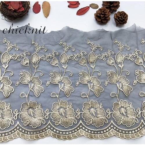 CHICKNIT width260mm 2018 new Fashion Bohemia style black Net trim for Wedding Dress Headscarf Accessories Tuxedo lace WB19