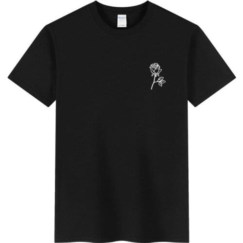 Newest Red White Pattern Print Lovers Tshirts Fashion Casual Loose Short Sleeve Men T Shirts Round Neck Trend Tops 2019