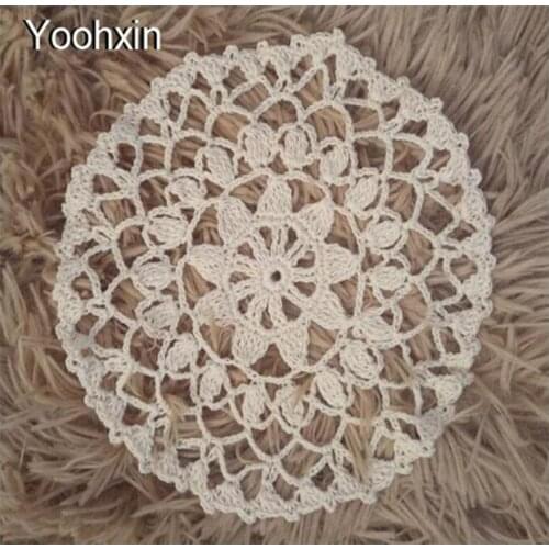 New cotton placemat cup coaster pot mug holder kitchen drink table placemat cloth lace Crochet Christmas doily handmade pad