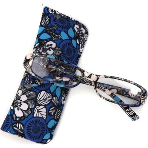 New Fashion Striped Reading Glasses Presbyopia Resin Lens Eyeglasses With Bag Colorful +1.0~+4.0 Red/Blue