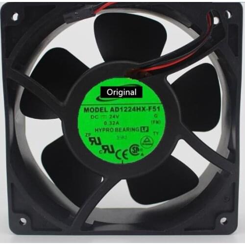 Original 100% working fan blower AD1224HX-F51 1238 12038 12CM 120MM 24V DC 0.32A-conductor