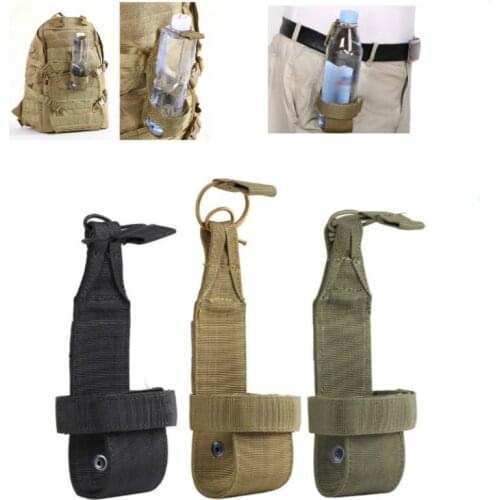 Durable And Portable Outdoor Travel Kettle Bag Tactical Water Bottle Pouch Nylon Adjustable Magic Tape Military Cover Holster